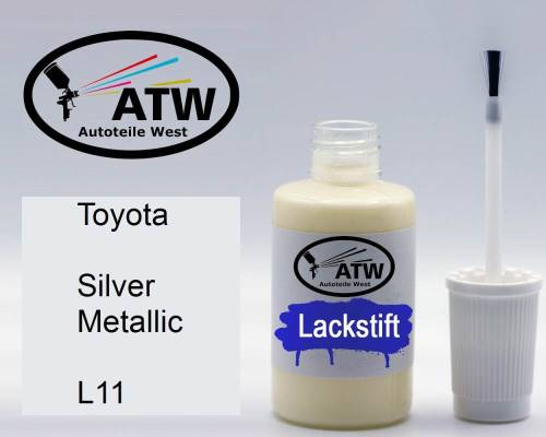 Toyota, Silver Metallic, L11: 20ml Lackstift, von ATW Autoteile West.